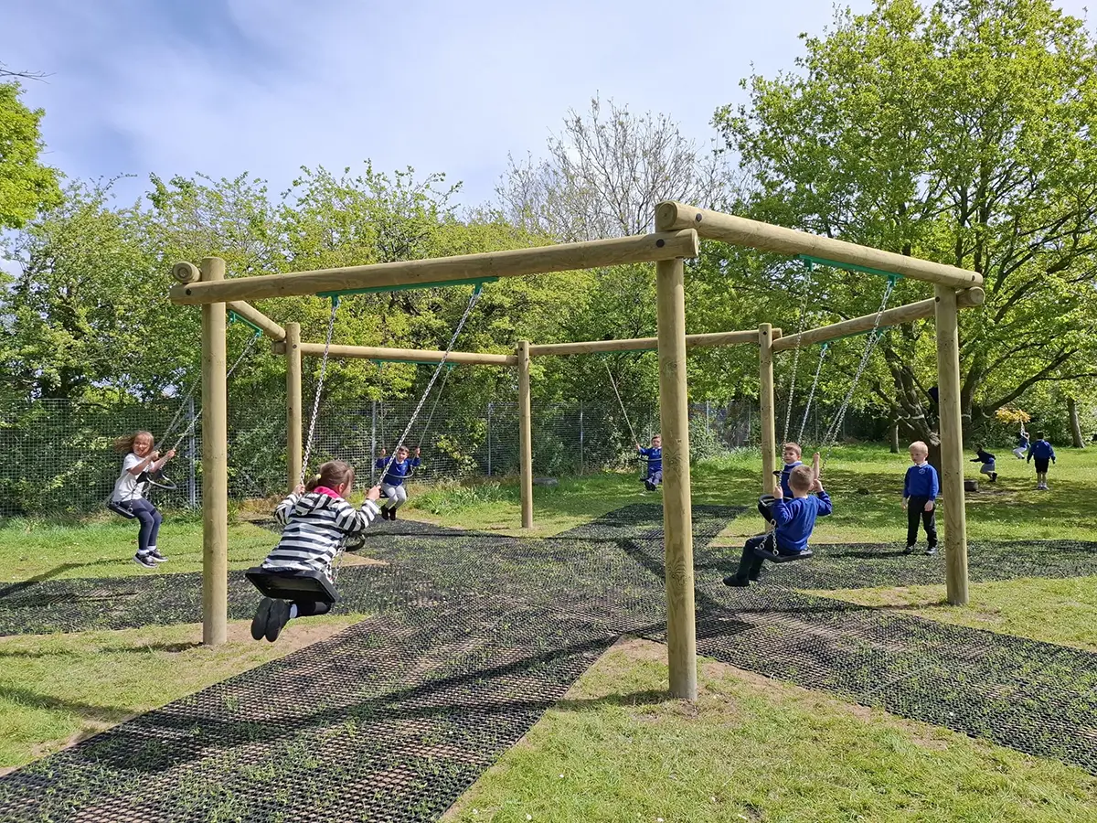 Children on swings