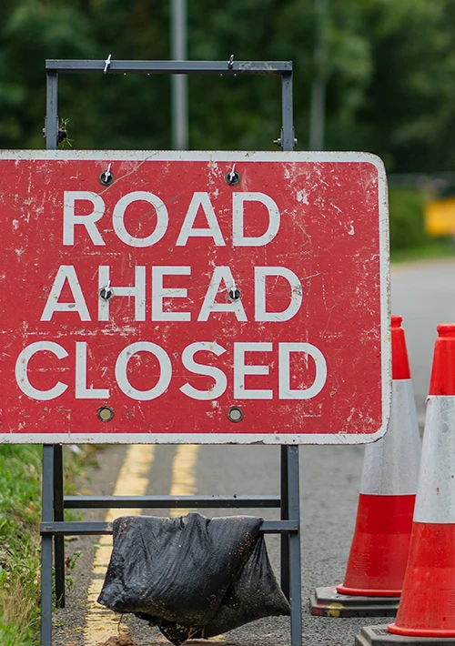 Road ahead closed